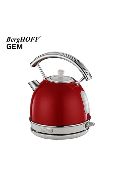 Gem Retro 1.7 Litre Kırmızı Yuvarlak Su Isıtıcısı ürün görseli 1