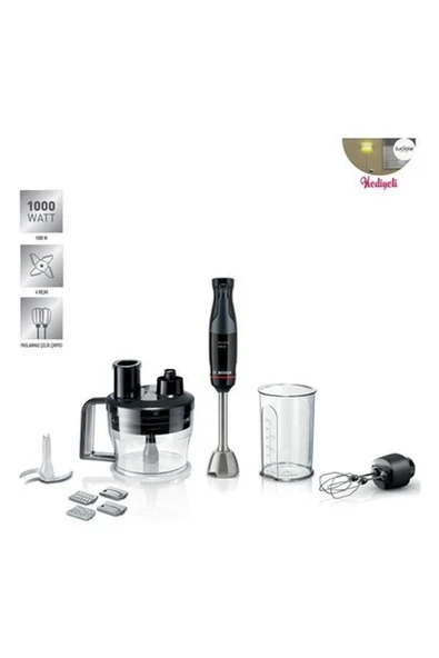 Serie 4 1000 W 10 Yıl Motor Garantili Doğrama Kesme ve Dilimleme Fonksiyonlu El Blender Seti ürün görseli 1