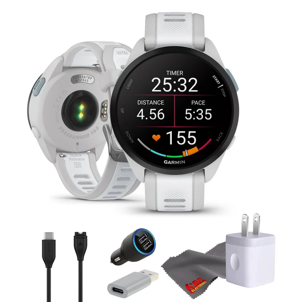 Garmin Forerunner 165 GPS Smartwatch, Fitness Tracker Erkekler ve Kadınlar için Akıllı İzleme Aksesuarlar - Mist Gray / Whitestone ürün görseli 1