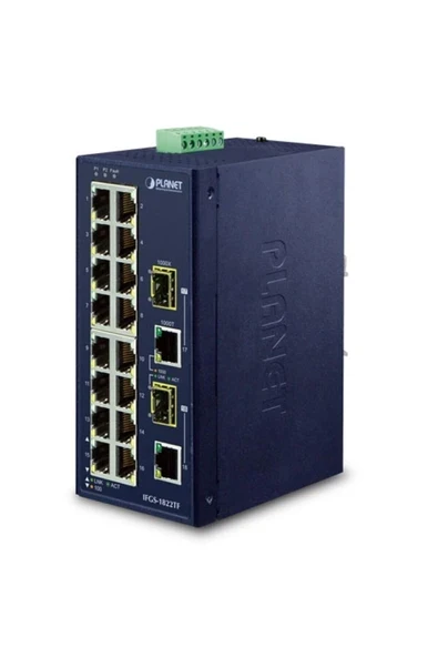 Endüstriyel Tip Yönetilemeyen Ethernet Switch (ındustrial Unmanaged Ethernet Switch 16-port 10/100tx ürün görseli 1
