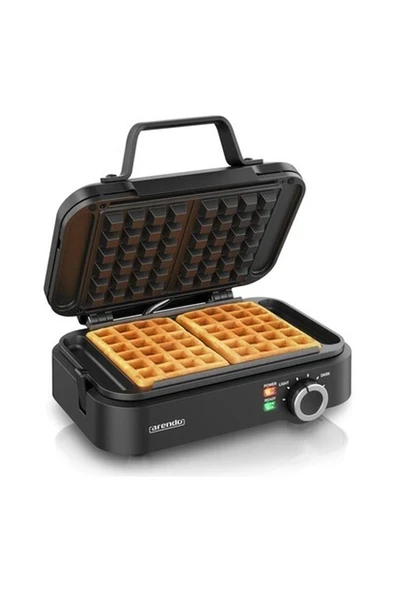 Arendo Çiftli Waffle Makinesi 1200W Belçika Waffle, Termostat, Yapışmaz Kaplama ürün görseli 1