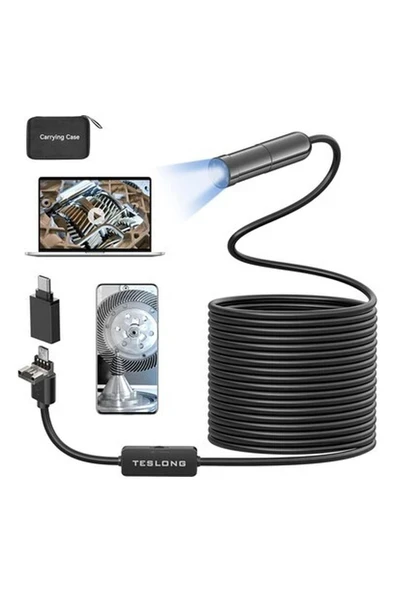 Teslong 3. Nesil 5mp Gözlem Kameralı USB Boroskop - 5 m Kablo - 12.5 mm ürün görseli 1