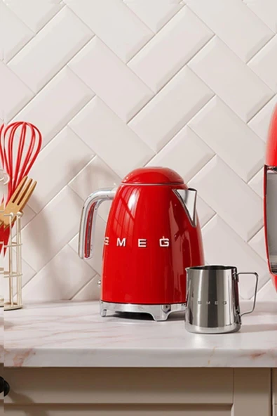 50's Style Retro Kırmızı Kettle Klf03rdeu ürün görseli 1