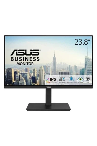 Asus VA24ECPSN 23,8 IPS FREESYNC 1920x1080 5MS 75HZ DP HDMI USB-C USB MM VESA 3YIL RJ45, EYECARE, FLICKER-FREE,CERCEVESIZ,DUSUK MAVI ISIK Monitör ürün görseli 1