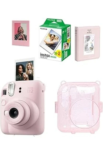 Fujifilm Instax Mini 12 Fotoğraf Makinesi-20li Film-simli Pleksi Kılıf-64lü Albüm Ve Mıknatıslı Çer ürün görseli 1