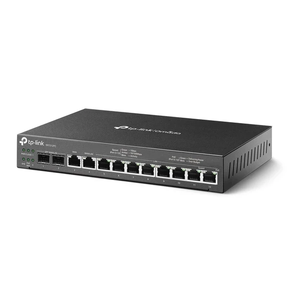 TP-Link ER7212PC | Omada Yönlendirici, PoE Anahtarı ve Denetleyici 3'ü 1 arada Gigabit VPN Yönlendirici | 4'e kadar WAN | 8 PoE+ LAN Bağlantı Noktası @ 110W | Fansız | Kolay Kurulum... ürün görseli 1