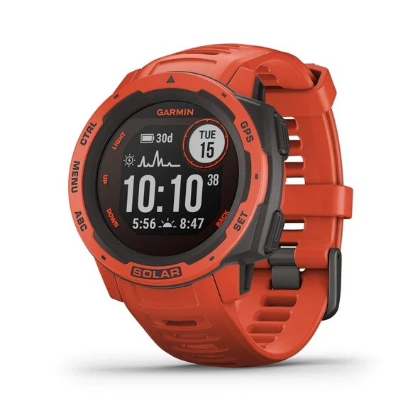 Garmin Instinct Solar, Güneş Enerjili Dayanıklı Dış Mekan Akıllı Saati, Dahili Spor Uygulamaları ve Sağlık İzleme, Alev Kırmızısı (Yenilendi) ürün görseli 1