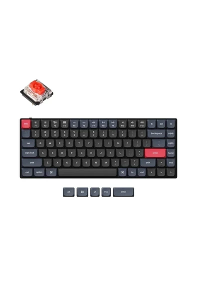 Keychron S1 Qmk Custom - Gateron Low Profile Red Switch -White Backlight- Mechanical Keyboard Full Assembled - Aluminum Kasa ürün görseli 1