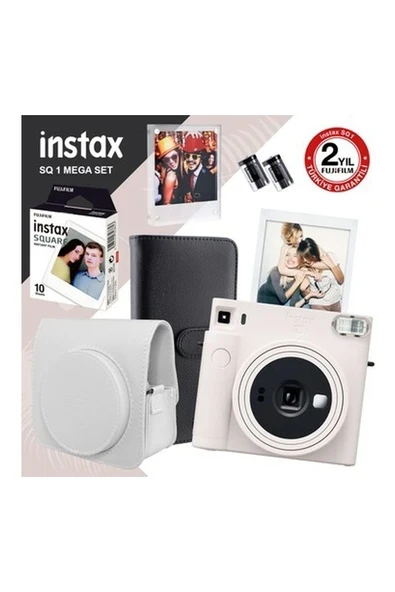 Instax Sq1 Beyaz Fotoğraf Makinesi ve Mega Seti ürün görseli 1