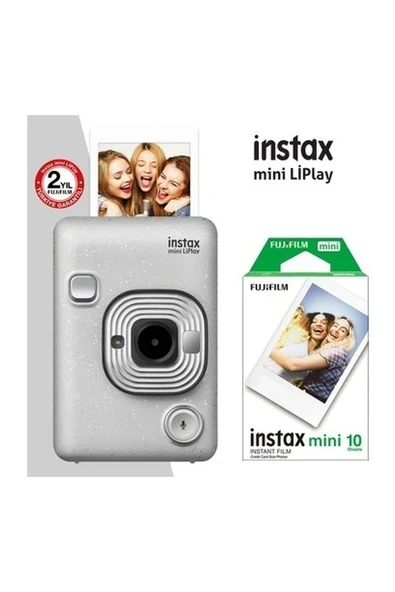 Instax Mini Liplay Hybrid Stone White Fotoğraf Makinesi 10'lu Mini Film ürün görseli 1