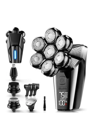 Hexus 7d Çıkarılabilir Baş Tıraş Makinesi Kuru/ıslak - Erkekler Için - Siyah ürün görseli 1