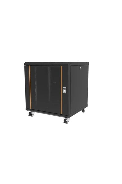 16U 600x600mm Dikili Tip Siyah Kabinet Agena AG-AN16U6060S1 Cam Kapak ürün görseli 1