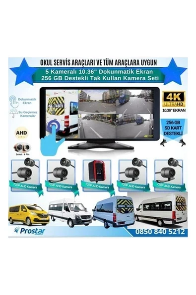Navistar Servisler Için 5 Kameralı 10.36" Dokunmatik Kayıtlı Ekranlı ürün görseli 1