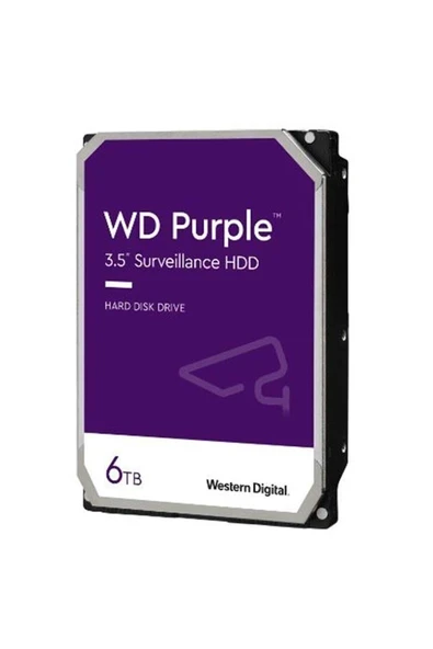 6 TB WD 3.5 PURPLE SATA3 5400RPM 256MB 7/24 GUVENLIK WD64PURZ (3 YIL RESMI DIST GARANTILI) ürün görseli 1