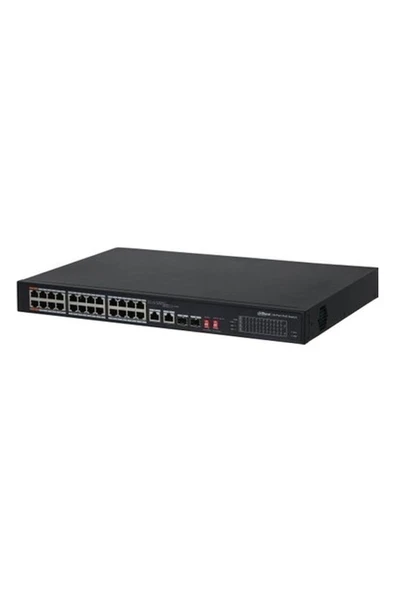 Dahua PFS3226-24ET-240 24 Port Megabit 24 Port Poe 240W +2 Port Combo Sfp Rack Mount Switch ürün görseli 1