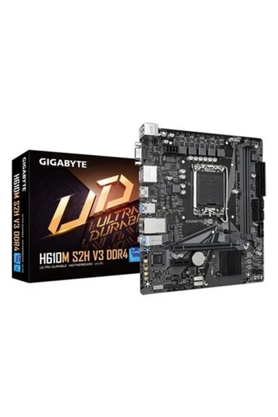 Gıgabyte H610M-S2H-V2-DDR4 3200MHZ 1xvga 1xhdmı 1xdp 1xdvı 1xm.2 USB 3.2 Matx 1700P (13. ve 12.nesil Işlemci Uyumlu) ürün görseli 1