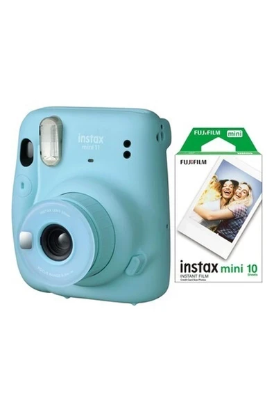 Fujifilm Instax Mini 11 Mavi Fotoğraf Makinesi 10'lu Film ürün görseli 1