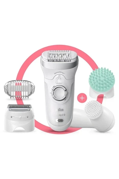 Braun Silk-Épil 9 9865 Sensosmart, Kablosuz, Islak&kuru, 4'ü 1 Arada Epilatör ürün görseli 1