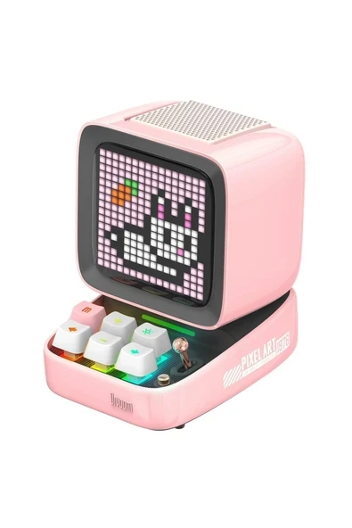 Ditoo Pro Piksel Ekranlı Pembe Bluetooth Hoparlör ürün görseli 1