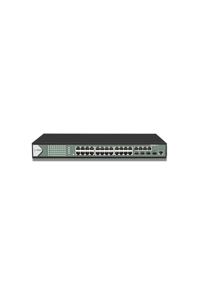 SN-GS2300-28FP 24 Port Gigabit POE Yönetilebilir+ 4 x Combo (SFP/RJ45) Port Switch ürün görseli 1