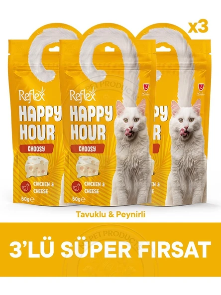 Reflex Happy Hour Choosy - Seçici Kediler için Kedi Ödül Maması Seti 3 - 60 gr ürün görseli 1