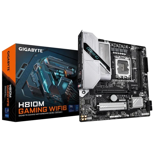 GIGABYTE H810M Gaming WIFI6 6400MHz DDR5 Soket LGA1851 M.2 mATX Anakart ürün görseli 1