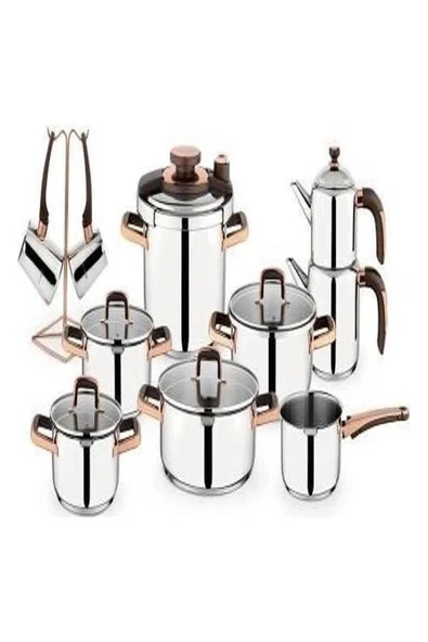 Schafer Alia Çelik Çeyiz Seti - 18 Parça Bakır - 1S004-29001-BKR01 ürün görseli 1