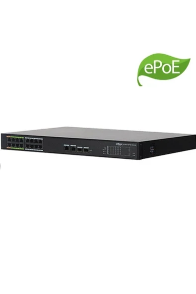 (lr2218-16et-240) 16 Port Poe(8 Port E-poe) (8fe Poe+8fe E-poe+2ge+2ge Kombo 240w Poe) Swıtch ürün görseli 1