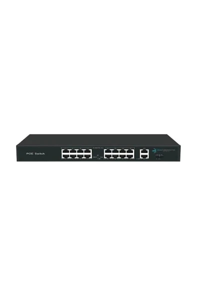 08ODS-16GP2U2S-200 16 Port 200 W Full Poe Gigabit 2X Sfp Yönetilemez Switch ürün görseli 1