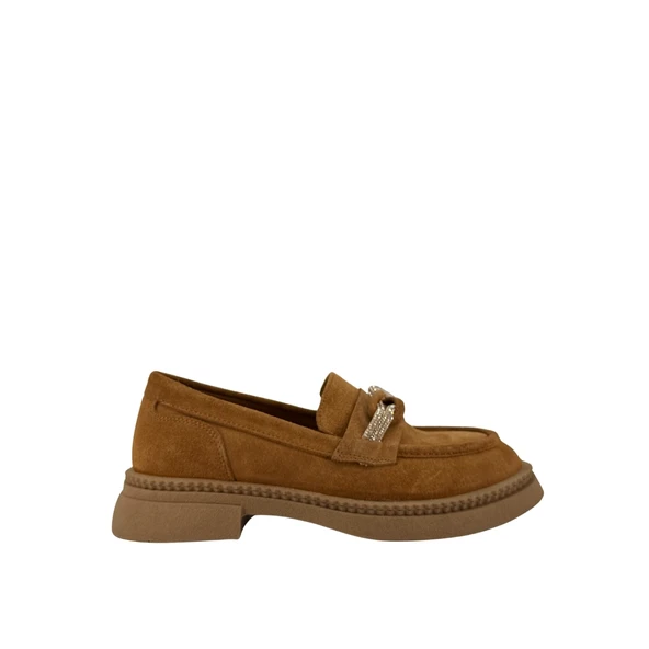 Albini 26101906S Taba Süet Deri Kadın Loafer Ayakkabı  TABA 40 ürün görseli 1