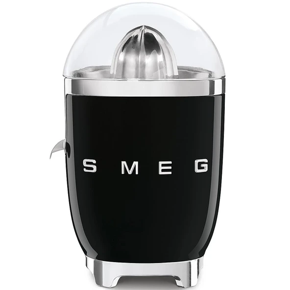 Smeg, Elektrikli Narenciye Sıkacağı CJF01BLEU, Manuel Pres, Damlatmaz Borulu ve Üniversal Koni, Kaymaz Taban, Entegre Kablo Makarası, 70W, Siyah ürün görseli 1
