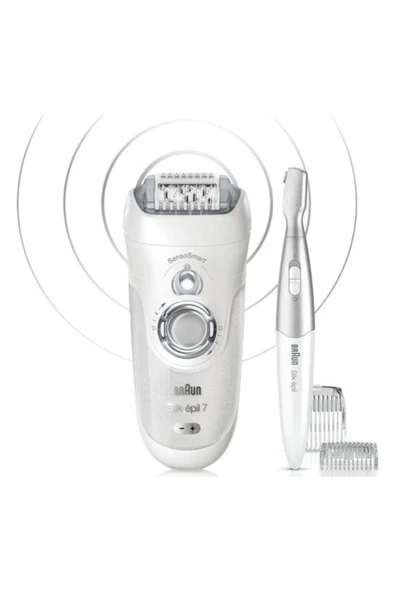 Braun Silk-Epil 7 7890 Sensosmart Kablosuz Islak Ve Kuru Kullanım 7 Ek Parçalı Epilatör Gümüş ürün görseli 1