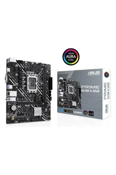 ASUS PRIME H610M-K ARGB DDR5 5600MHz M.2 HDMI VGA mATX 1700p ürün görseli 1