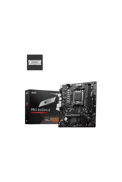PRO B650M-B DDR5 6800MHZ 1XVGA 1XHDMI 1XM.2 USB 3.2 AM5 MATX (AMD AM5 7000 SERİSİ İLE UYUMLU ) ürün görseli 1