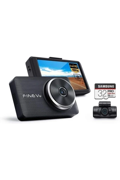 Finevu LX2000 Full Hd 2 Kameralı IPS Güvenlik Kod Ekranlı Gps Araç Kamerası ürün görseli 1