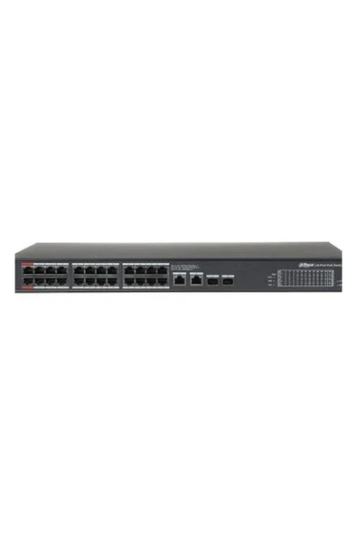 Dahua PFS3228-24GT-360, 24 Port, Gigabit, 24 Port Poe, 360W, +2 Port Combo Sfp, +2 Port Gigabit Uplink, Rack Mount Switch ürün görseli 1