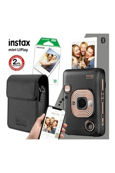Instax Mini Liplay Hybrid Elegant Black Fotoğraf Makinesi Çantalı Seti 3 ürün görseli 1