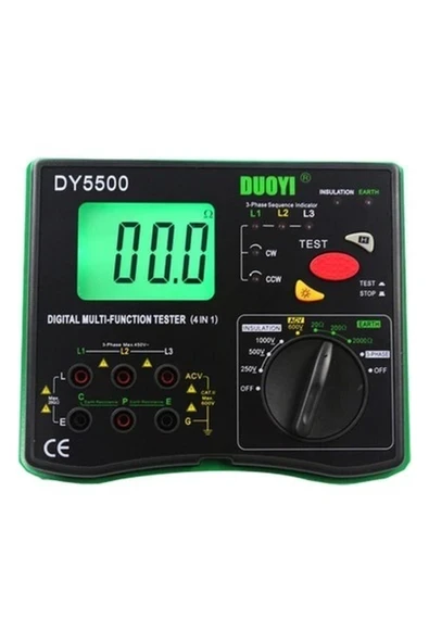 Duoyı DY5500 Toprak-Izolasyon Meğer-Faz Sırası-Voltaj Ölçer ürün görseli 1
