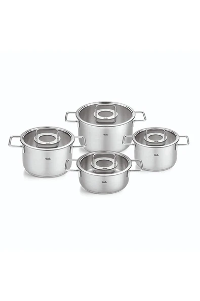 Fissler Pure Collection 8 Parça Cam Kapak Çelik Tencere Seti ürün görseli 1