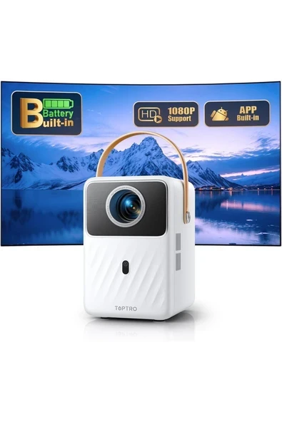 TOPTRO 1080P Full HD Mini Projektör,Taşınabilir Ev Sineması ürün görseli 1