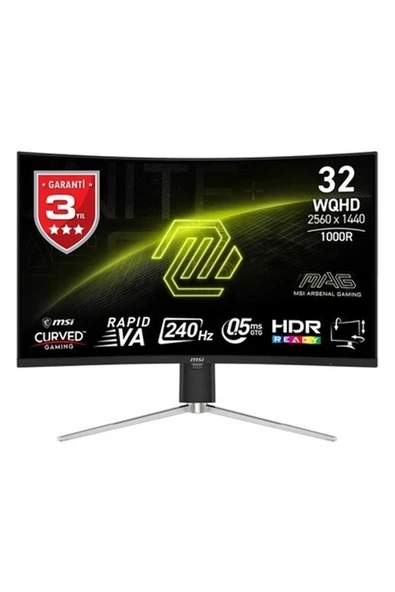 Msı 31.5 Mag 325CQRXF E2 2560X1440 (Wqhd) 16:09 Curve 1000R Rapıd Va 240HZ 0.5ms Freesync Premıum Gamıng Monıtor ürün görseli 1