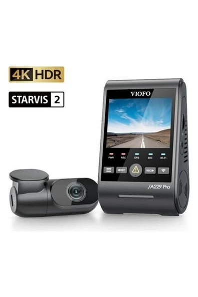 Viofo A229 Pro 2 Kameralı Ön+Arka 4k+2k Hdr Sony Starvis 2 Sensörlü Wi-Fi Gps'li Araç Kamerası ürün görseli 1
