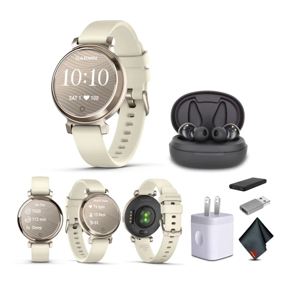 Garmin Lily 2 Küçük ve Şık Smartwatch Up to 5 Days Battery Life Hidden Display Patterned Lens Cream Gold with Coconut (010-02839-00) Fitness Smart Watch Sche for Women ürün görseli 1