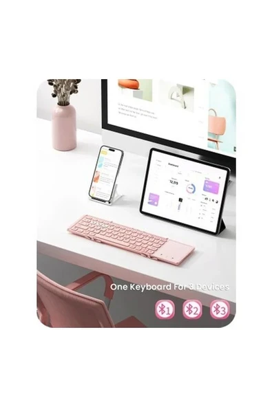 Artciety Katlanabilir Bluetooth Klavye Pembe ürün görseli 1