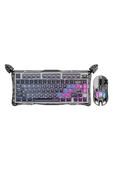 Gravastar Mercury K1 Pro+X Kablosuz Rgb Işıklı Mekanik Q Gaming Klavye ve Optik Mouse Seti, Special Edition, Cyberpunk ürün görseli 1