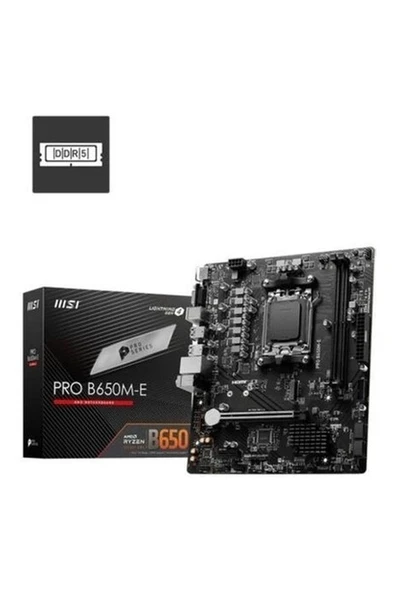 MSI MB PRO B650M-E 6800 MHz DDR5  mATX AM5 Anakart ürün görseli 1