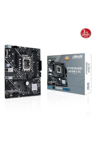 Asus PRIME H610M-E D4-CSM DDR4 3200MHz DP HDMI M.2 mATX 1700p ürün görseli 1