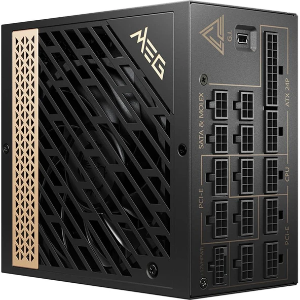MSI MEG AI1300P PCIE5 1300W 80+ PLATINUM FULL MODÜLER 120MM PSU ürün görseli 1