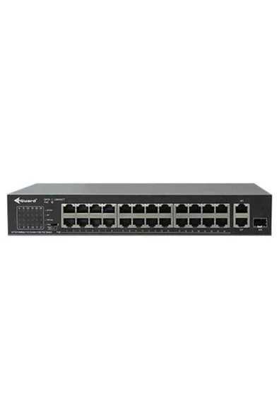 VG-SW1024P-225 24 Port 225W 10/100Mbps PoE Yönetilemez Switch ürün görseli 1