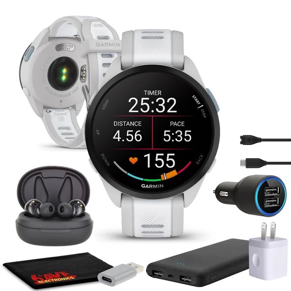 Garmin Forerunner 165 GPS Smartwatch, Fitness Tracker Kadınlar ve Erkekler için Akıllı İzleme Aksesuarlar - Mist Gray/Whitestone ürün görseli 1